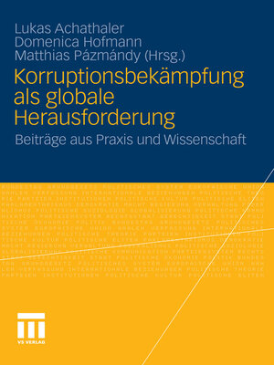 cover image of Korruptionsbekämpfung als globale Herausforderung